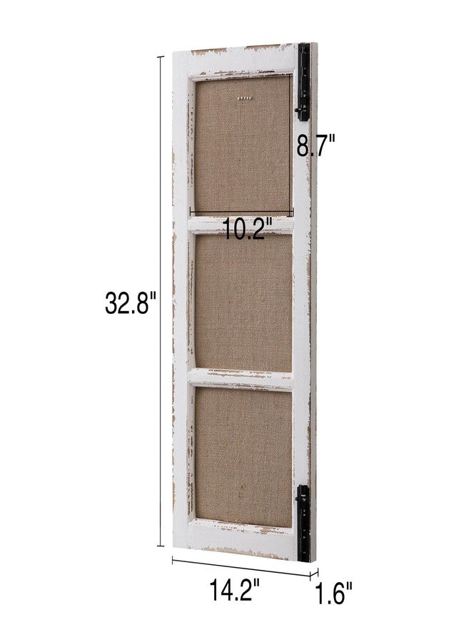 سوفي لوحة إعلانات بإطار من الكتان بطول 32 بوصة من SOFE، ديكور جداري مبتكر على شكل إطار نافذة، لوحة دبابيس من قماش أبيض عتيق، لوحة رسائل ضيقة على طراز المزرعة، لوحة رؤية/ملاحظات مزخرفة - Image 2