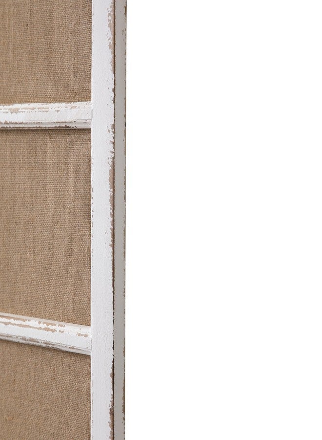 سوفي لوحة إعلانات بإطار من الكتان بطول 32 بوصة من SOFE، ديكور جداري مبتكر على شكل إطار نافذة، لوحة دبابيس من قماش أبيض عتيق، لوحة رسائل ضيقة على طراز المزرعة، لوحة رؤية/ملاحظات مزخرفة - Image 4