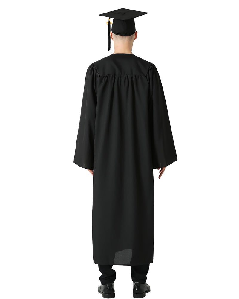 GraduationMall Matte Graduation Gown Cap Tassel Set 2025 for High School and Bachelor Black 57(6'0"-6'2") - Image 3