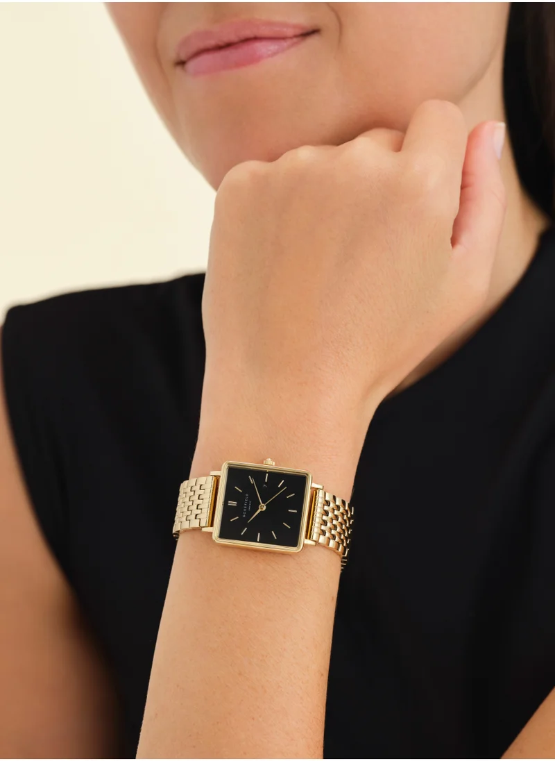 روزفيلد Rosefield The Boxy Black Steel Gold - QBSG-Q017