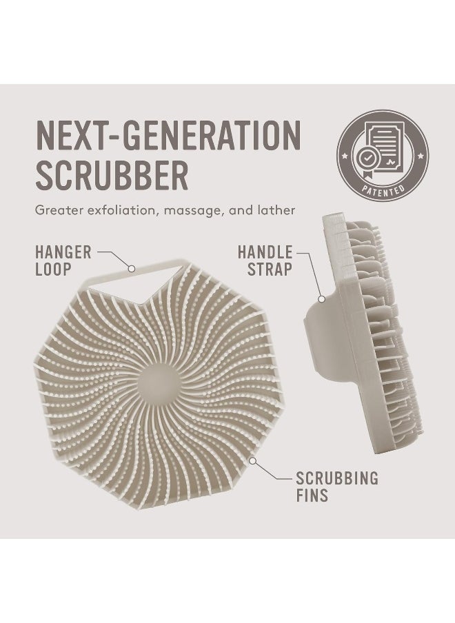 Sud Scrub Antimicrobial Silicone Body Scrubber, Exfoliating Body Scrubber For Sensitive Skin, Eco Friendly Shower Scrubber For Body, Silicone Body Brush For Showering, Clay  - Image 4