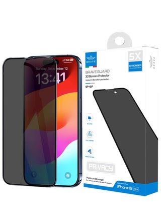 iPhone 15 Pro Privacy Screen Protector 6.1" – 9H Tempered Glass Anti-Spy, Anti-Peep Privacy Shield, Edge-to-Edge Full Coverage, Case Friendly, Scratch Resistant, Shatterproof, Bubble-Free, HD Clarity, Face ID Compatible, Ultra-Thin, Easy Installation, High Quality, Long-Lasting Durability - pzsku/ZDE0F9AB62207AFF0BAB6Z/45/_/1699430467/5c1d4743-e475-49ff-ae1a-008b77e41489