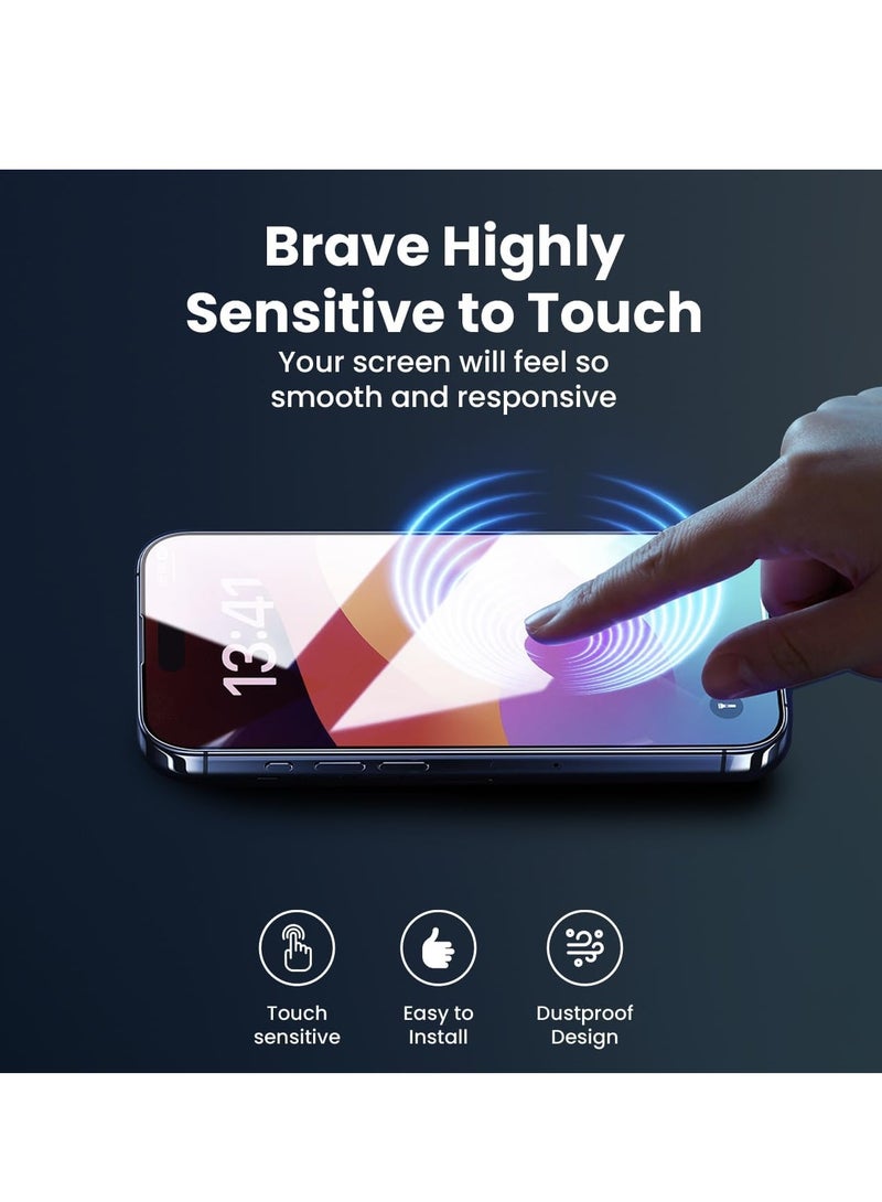 iPhone 15 Pro Privacy Screen Protector 6.1" – 9H Tempered Glass Anti-Spy, Anti-Peep Privacy Shield, Edge-to-Edge Full Coverage, Case Friendly, Scratch Resistant, Shatterproof, Bubble-Free, HD Clarity, Face ID Compatible, Ultra-Thin, Easy Installation, High Quality, Long-Lasting Durability