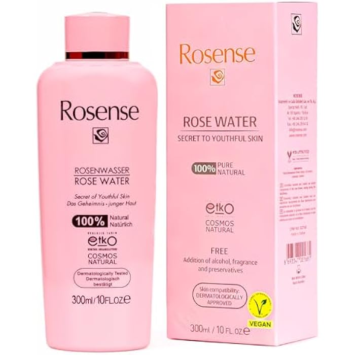 Rosense 100% Pure Natural Vegan Turkish Rosewater 300ml/10 oz Hydrating Rose Water Face Toner (No Additives, No Chemicals, No Preservatives) - Image 2