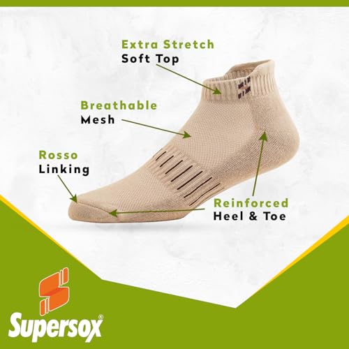Supersox Bamboo Ankle Length Socks for Man | 4 Times Softer than Cotton | Sustainable Fabric | Anti-Odour Socks for Sports, Gym & Daily Wear | Beige Colour | Pack of 3 - Image 3