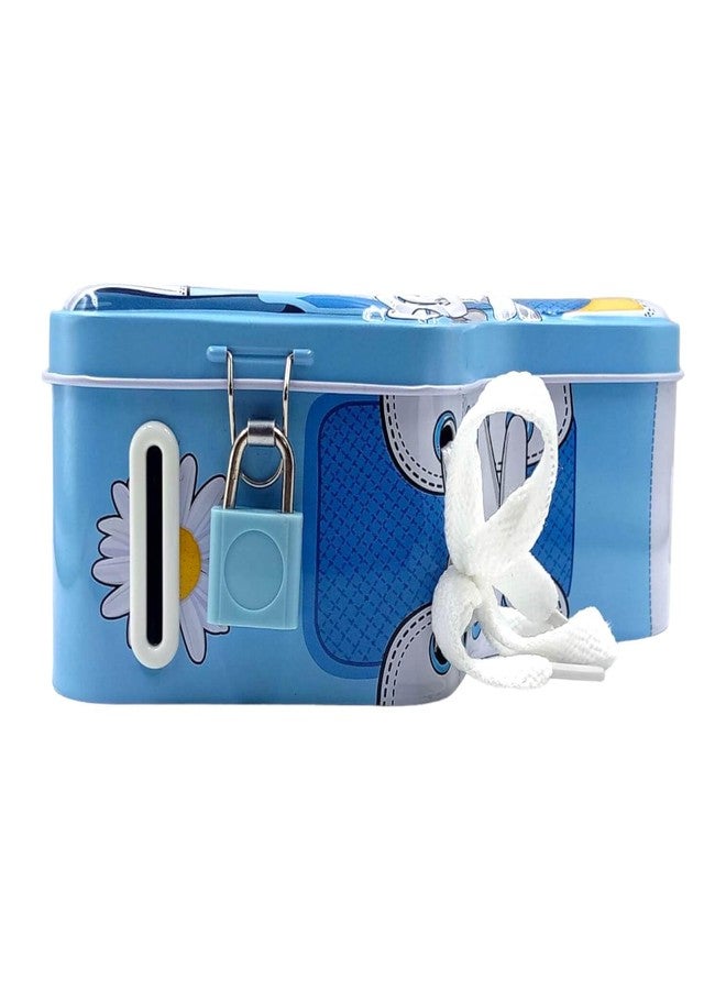 TEMSON Shoe Shaped Coin Box for Kids with Lock and Key - Cartoon Toy Money Bank for Kids Piggy Saving Box for Kids (Blue)(S-242) - Image 5