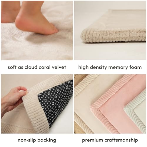 Hakuna Matte CloudSoft Baby Play Mat for Floor 80" x 110" Beige – Coral Velvet Memory Foam Rug for Crawling & Cozy Play – Non-Slip, Water-Resistant, Easy-CareTummy Time Mat, Playmat for Playpen - Image 3