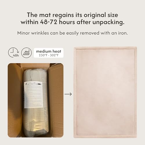 Hakuna Matte CloudSoft Baby Play Mat for Floor 80" x 110" Beige – Coral Velvet Memory Foam Rug for Crawling & Cozy Play – Non-Slip, Water-Resistant, Easy-CareTummy Time Mat, Playmat for Playpen - Image 5