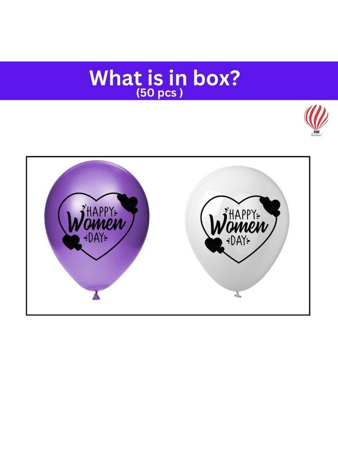 هونج كونج بالونز بالونات هونج كونج المطاطية، عبوة من 30 بالونة زينة ليوم المرأة السعيد، ديكورات للمنزل والمكتب والمجتمع والمدرسة واحتفالات يوم المرأة في الثامن من مارس، متعددة الألوان - Image 2