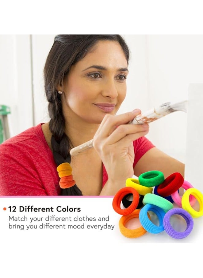 مجموعة توك شعر قطنية للأطفال، توك شعر مرنة بدون خياطة لتسريحة ذيل الحصان للبنات 12 قطعة - Image 2