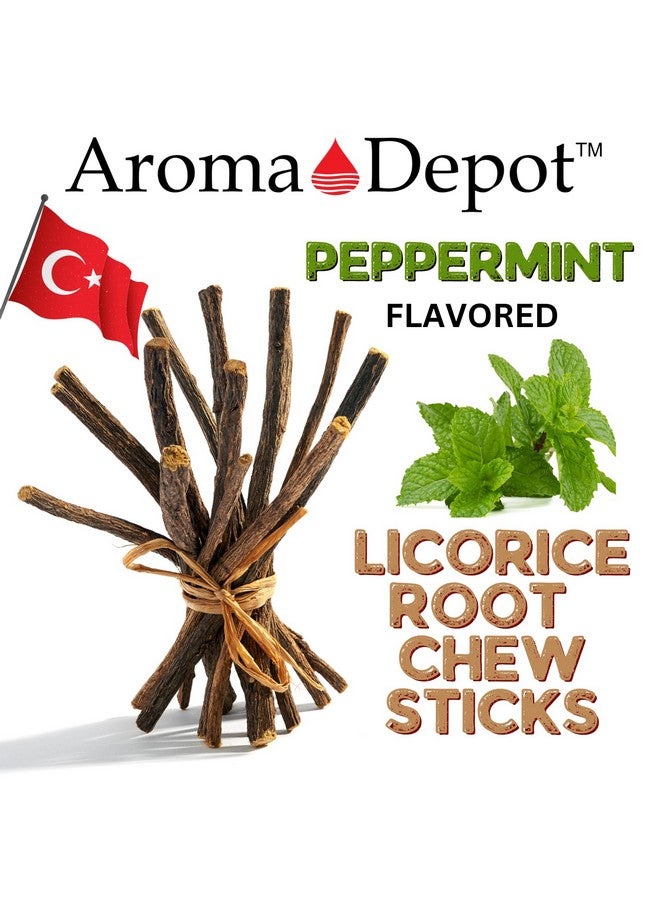 Aroma Depot Aroma Depot Peppermint 4 oz. Flavored Licorice Root Chew Sticks for Humans. 100% Pure Natural | Oral Health & Fresh Bearth | Individual Sticks are 6.5-7 inches Long. Glycyrrhiza Glabra from Turkey. - Image 2