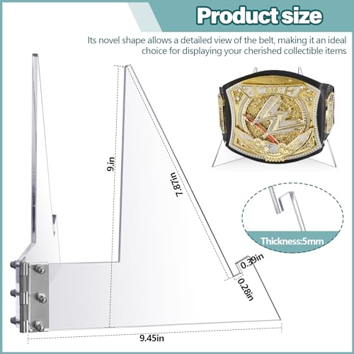 RattanView Acrylic Championship Belt Display Stand Wrestling Belt Buckles Holder for Sport Football Boxing Wrestling Corporate Award Badges - Image 3