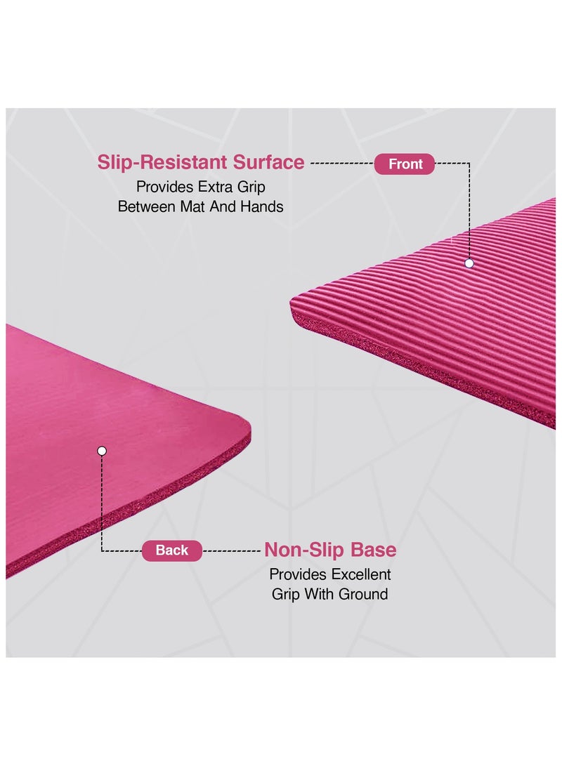 Allure Sphere Sphere Yoga Mat 10Mm Thick Double Sided Non-Slip Nbr Exercise Mat - Ideal Floor Mat For Gymnastic Pilates Fitness Workout Stretching - Training Equipment For Home Gym & Outdoor - Image 4