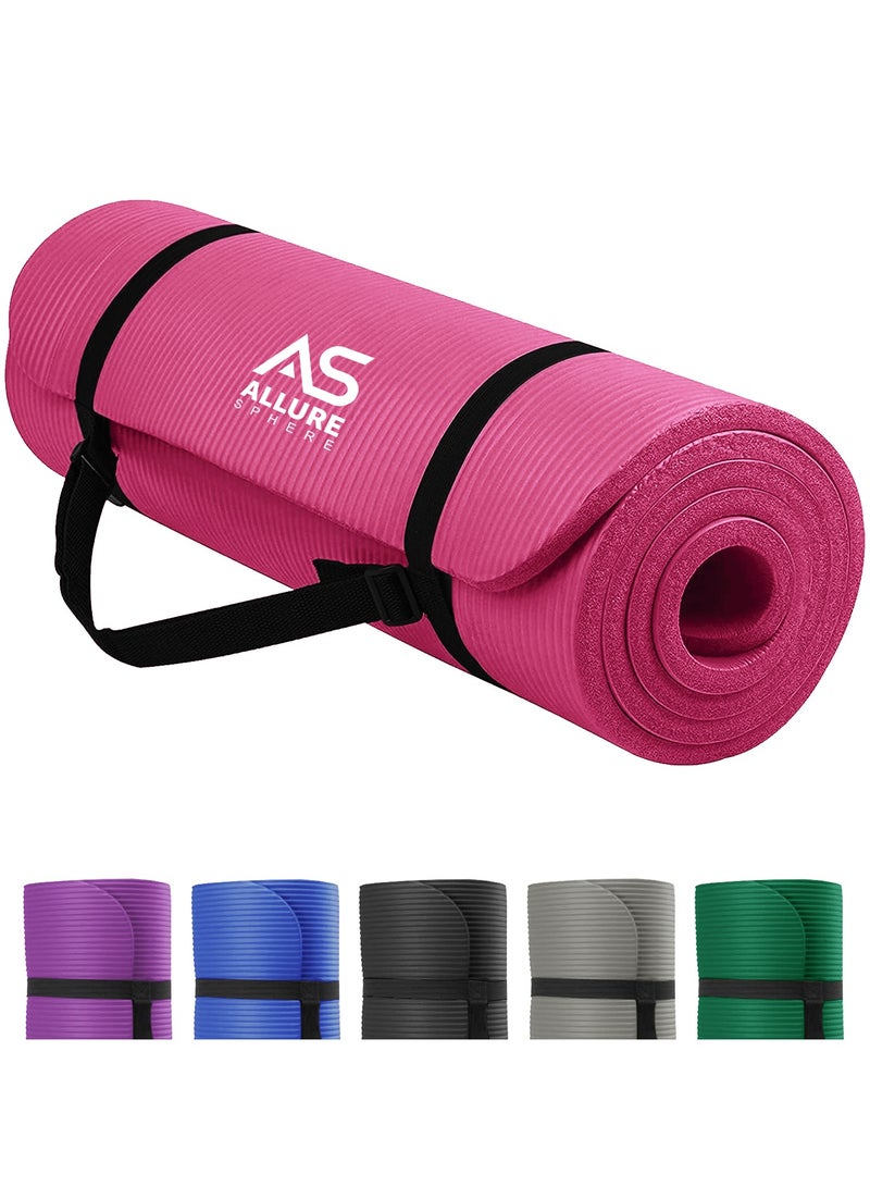 Allure Sphere Sphere Yoga Mat 10Mm Thick Double Sided Non-Slip Nbr Exercise Mat - Ideal Floor Mat For Gymnastic Pilates Fitness Workout Stretching - Training Equipment For Home Gym & Outdoor - Image 1