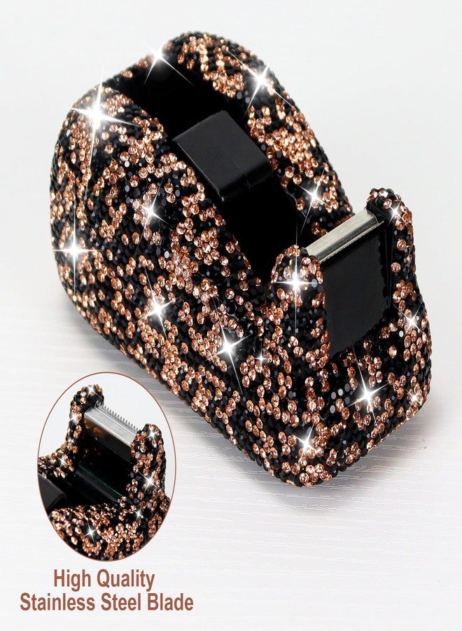 MultiBey 3pcs Bling Office Supplies Set Rhinestones Desktop Stapler and Tape Dispenser with 1000 Staples, Diamond Desktop Stapler and Bling Scissors Tape Cutter for Home School Office (Black) - Image 5