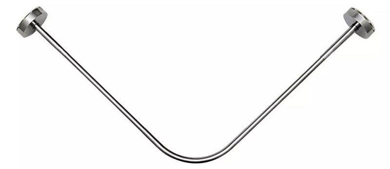 Bathroom curved shower curtain rod without punching L-shaped semi-U-shaped telescopic shower rod stainless steel fan-shaped bath rod clothes drying rod 80-100cm without shower curtain