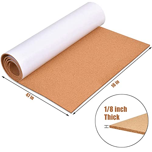 Aitakatta Self-Adhesive Cork Board Roll, 1/8" Thick Cork Boards for Walls, 47"x16" Cork Board Rolls Bulletin Boards for Home School Officel(3mm,Roll,47") - Image 2