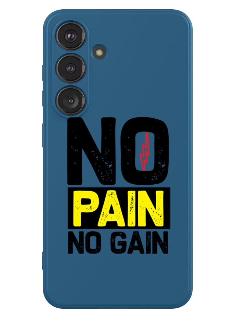 Theodor Protective Slim Fit Case Liquid Silicone Cover with Full Body Protection Anti-Scratch Shockproof Case For Samsung Galaxy S24 (Blue) - No pain No gain - Image 1