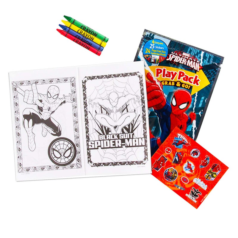 Bendon Set Of 15 Spiderman Play Packs Fun Party Favors Coloring Book Crayons Stickers Plus Loot Bags - Image 4