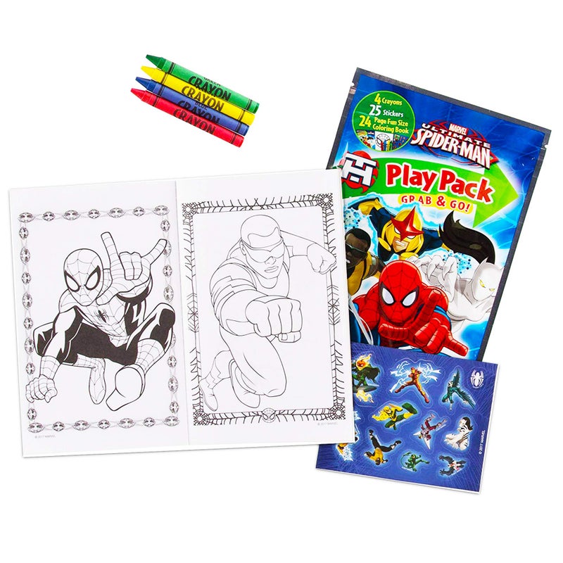 Bendon Set Of 15 Spiderman Play Packs Fun Party Favors Coloring Book Crayons Stickers Plus Loot Bags - Image 3