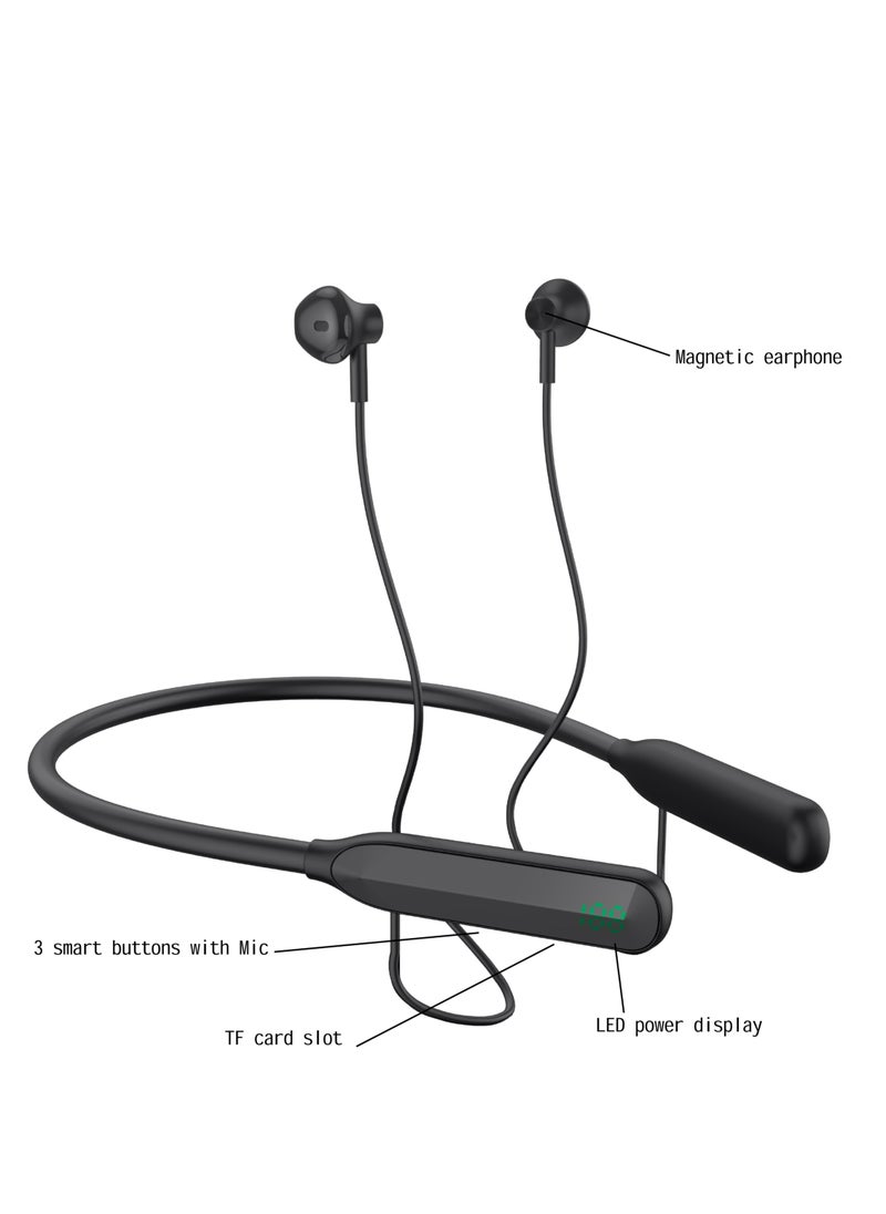Evolt WNB-100 Wireless Neckband with Magnetic Earbuds Design and Digital Battery Display  - Image 3