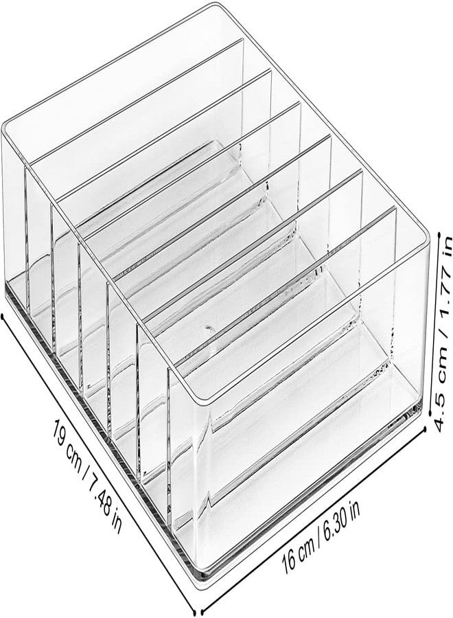 Xpandio Makeup Organizer for Eyeshadow Palette and Lipstick, 7-Section Acrylic Divided Cosmetics Storage for Bathroom Vanity Countertop, Transparent, X-Large - Image 2