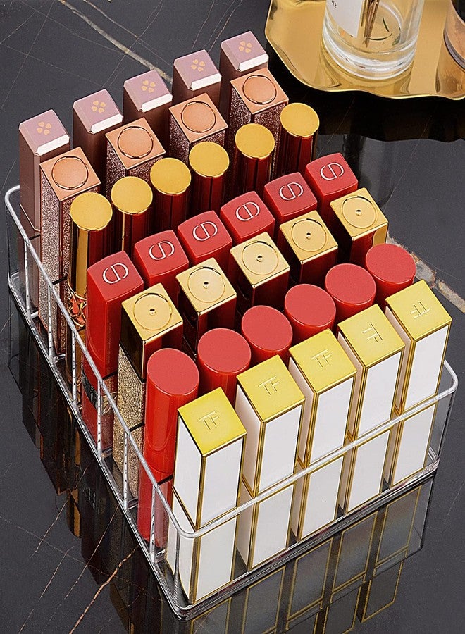 Xpandio Makeup Organizer for Eyeshadow Palette and Lipstick, 7-Section Acrylic Divided Cosmetics Storage for Bathroom Vanity Countertop, Transparent, X-Large - Image 3