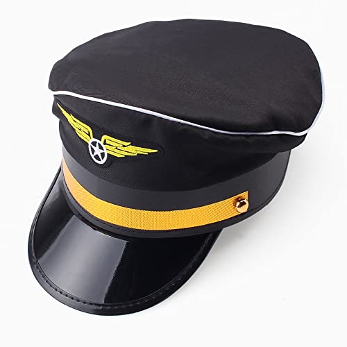 Yewong Airline Pilot Captain Hat Pilot Costume Accessory with Aviator Sunglasses for Adults and Teens Captain Halloween Party Cosplay Supplies (Blue-4) - Image 2