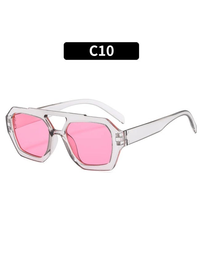 Generic - New Punk Vintage Sunglasses Women Party Oversized Sun Glasses Women Personality Simple Eyewear Retro Female Gafas De Sol-Lenses Color:C10-Frame Color:1PC - Image 1