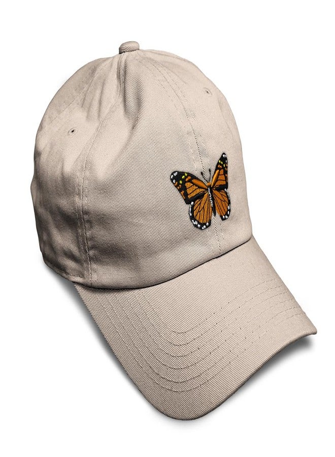 Speedy Pros Soft Baseball Cap Monarch Butterfly Embroidery Insects Butterfly Embroidery Twill Cotton Dad Hats for Men & Women Stone Design Only - Image 1