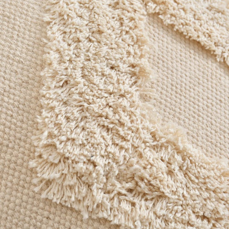 pepme pepme Tufted Cushion Cover Side Filled Triangles Center Diamond 16x16 OffWhite  - Image 3
