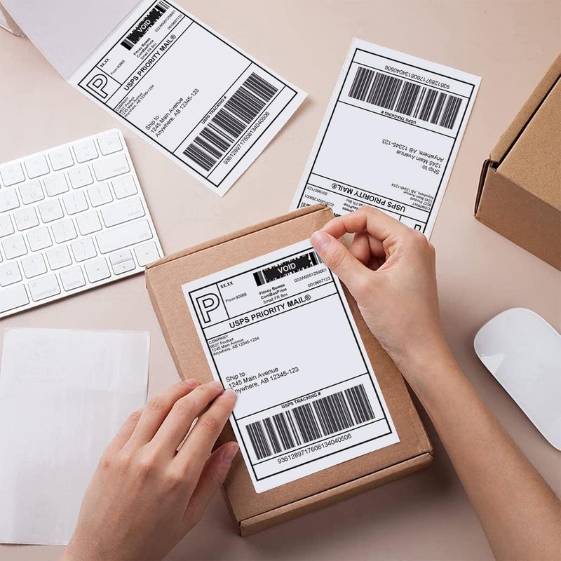 9527 Product 4 x 6 Thermal Labels - Pack of 100 Fanfold Labels for Direct Thermal Printer, White Perforated Shipping Label,100 Label per Stack,1 Stack - Image 5
