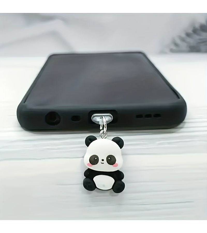 2 Pcs Panda Resin Phone Dust Plug For IPhone5 14 Type C USB C Android Charging Port Protector DIY Mobile Accessories - Image 4