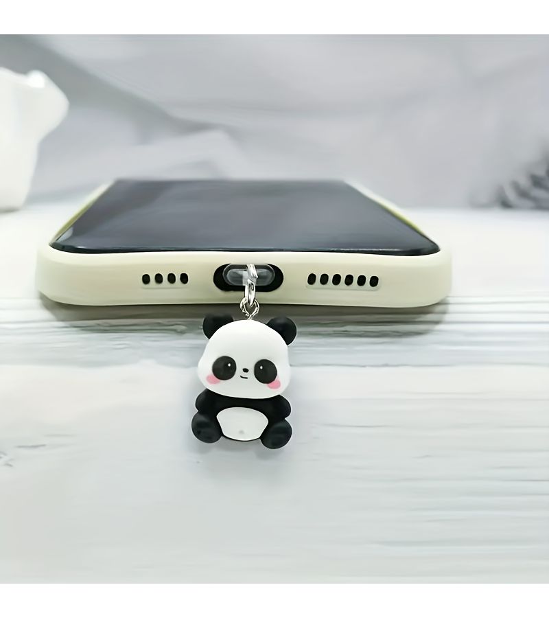 2 Pcs Panda Resin Phone Dust Plug For IPhone5 14 Type C USB C Android Charging Port Protector DIY Mobile Accessories - Image 3
