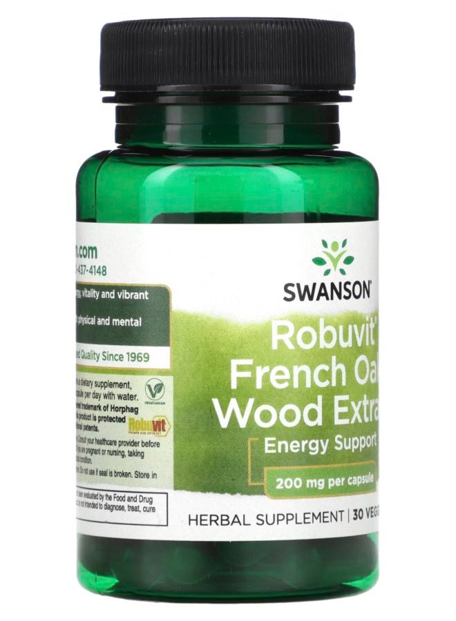 SWANSON Robuvit French Oak Wood Extract 200 mg 30 Veggie Caps - Image 2