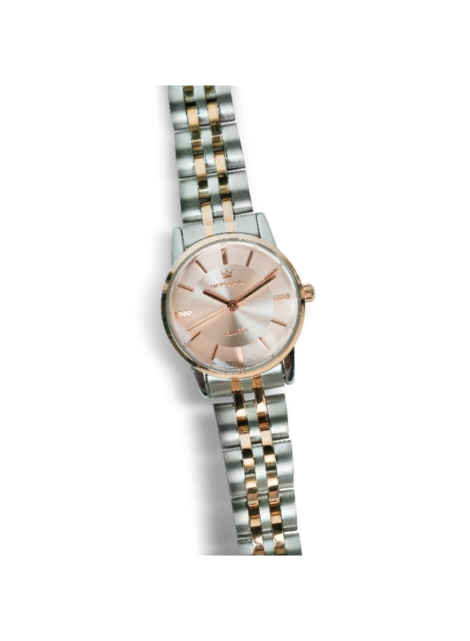IMPERIAL Men's 2 Tone Silver & Rose Gold Stainless Steel Watch, Rose Gold Dial, Y121 Movement, Butterfly Clasp, 3ATM Watch for Men | IMP.GD6639L4599 - Image 3