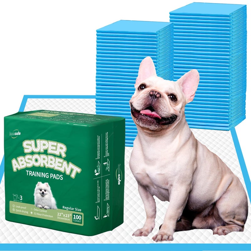 IMMCUTE Puppy Pads 22x23 100 Count  6Layer LeakProof  Super Absorbent Dog Training Pads  Disposable Potty Pads for Puppies Dogs Cats  Rabbits  Blue  White - Image 3
