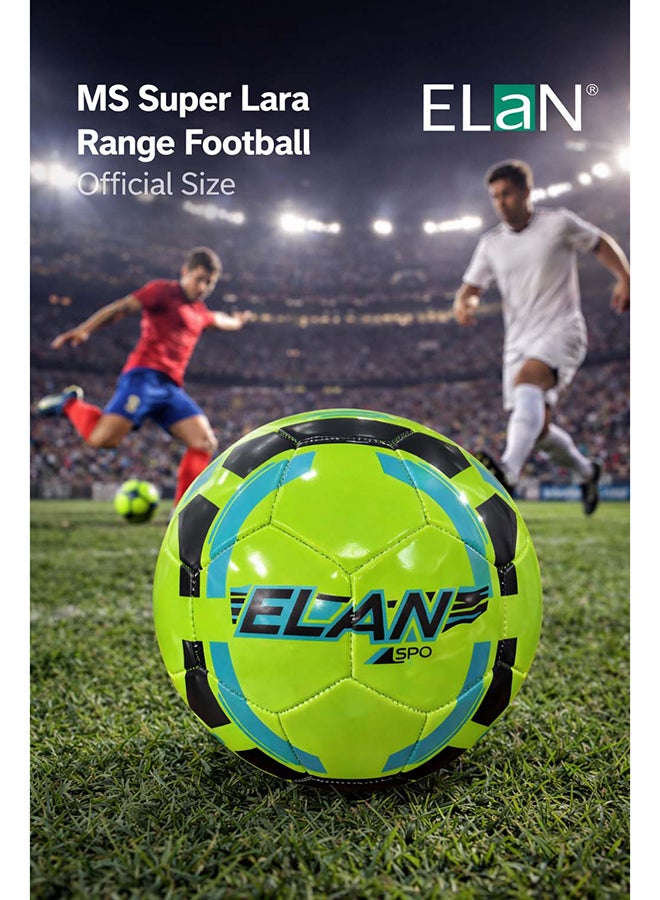 Elan Superlara Printed Football Size 5 – Official Size PVC Stitched Football, Durable Outdoor Soccer Ball with High Visibility Graphics for Training, School and Recreational Play - Image 3