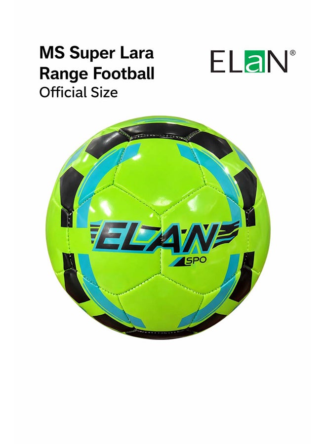Elan Superlara Printed Football Size 5 – Official Size PVC Stitched Football, Durable Outdoor Soccer Ball with High Visibility Graphics for Training, School and Recreational Play - Image 1