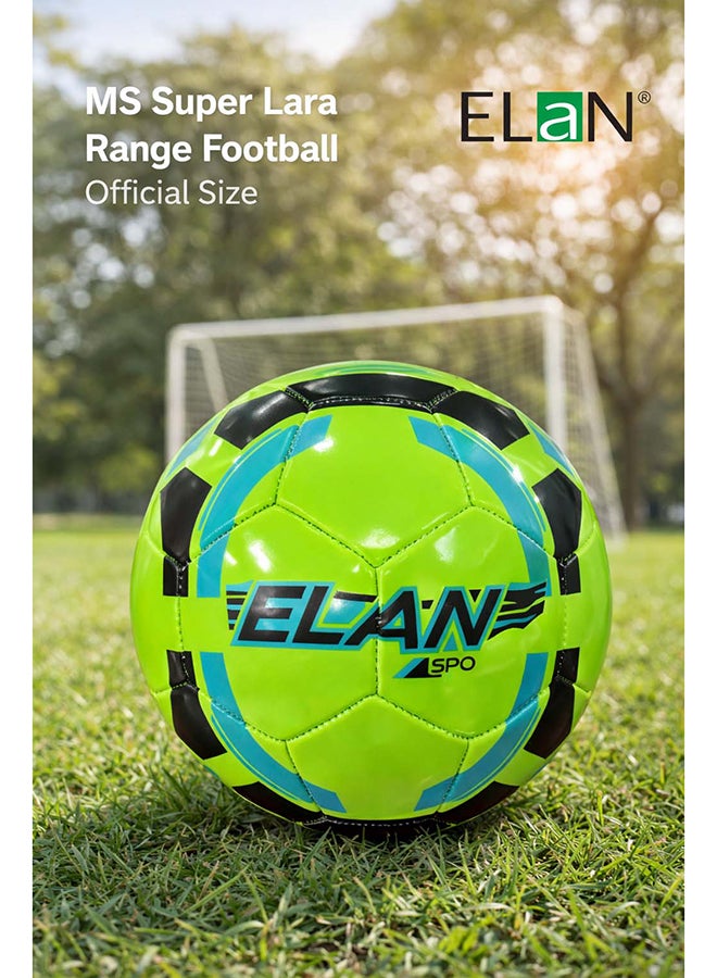 Elan Superlara Printed Football Size 5 – Official Size PVC Stitched Football, Durable Outdoor Soccer Ball with High Visibility Graphics for Training, School and Recreational Play - Image 2