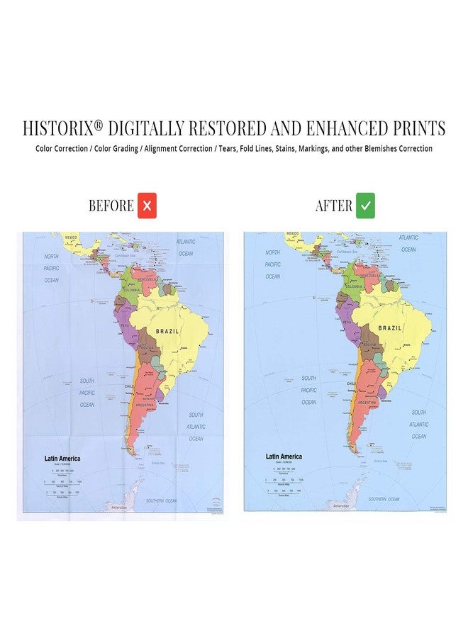 HISTORIX 2006 Latin America Map Poster - 24x30 Inch Central and South America Wall Map - Ideal Home or Office Decor - Image 3