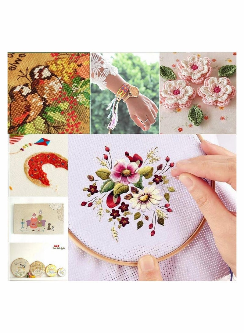 SYOSI Embroidery Thread, Colored Pack of 200 Skeins, Cotton Embroidery Thread for Cross Stitch Thread, Bracelet Yarn, Craft Thread, Embroidery Thread Pack - Image 4