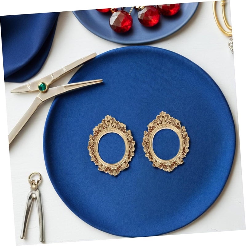 10pcs Retro Gold Mini Picture Frames Assortment for DIY Crafts Jewelry Display, Small Oval, Rectangle, Heart, Square Shapes Tabletop Decoration - Image 5