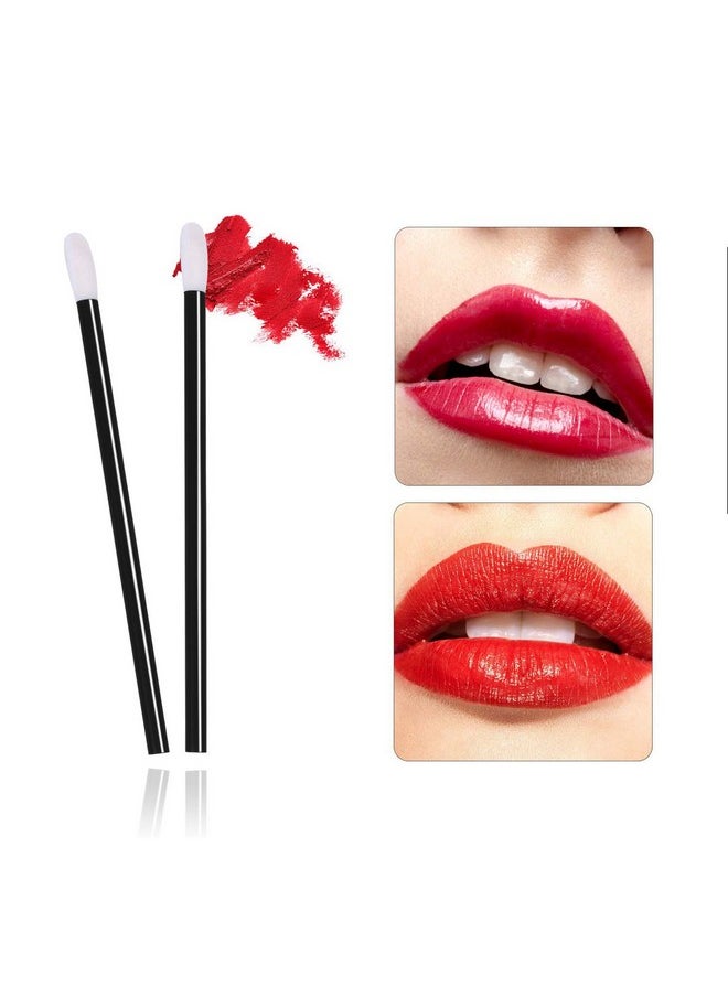 EVERMARKET - (Tm) 50 Pieces Disposable Lip Brushes Lipstick Gloss Wands Applicator Makeup Tool Kits Black - Image 1