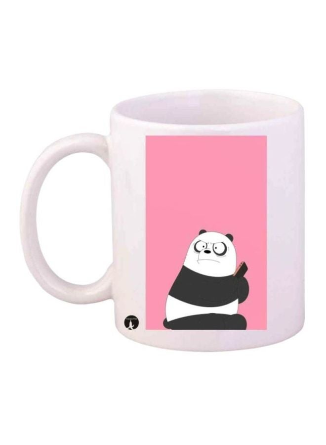 RYN Panda Printed Coffee Mug White/Black/Pink