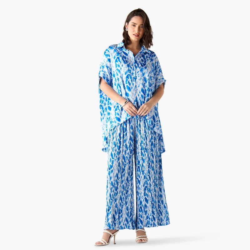 2Xtremz 2Xtremz Printed Mid-Rise Wide Leg Pants with Pockets