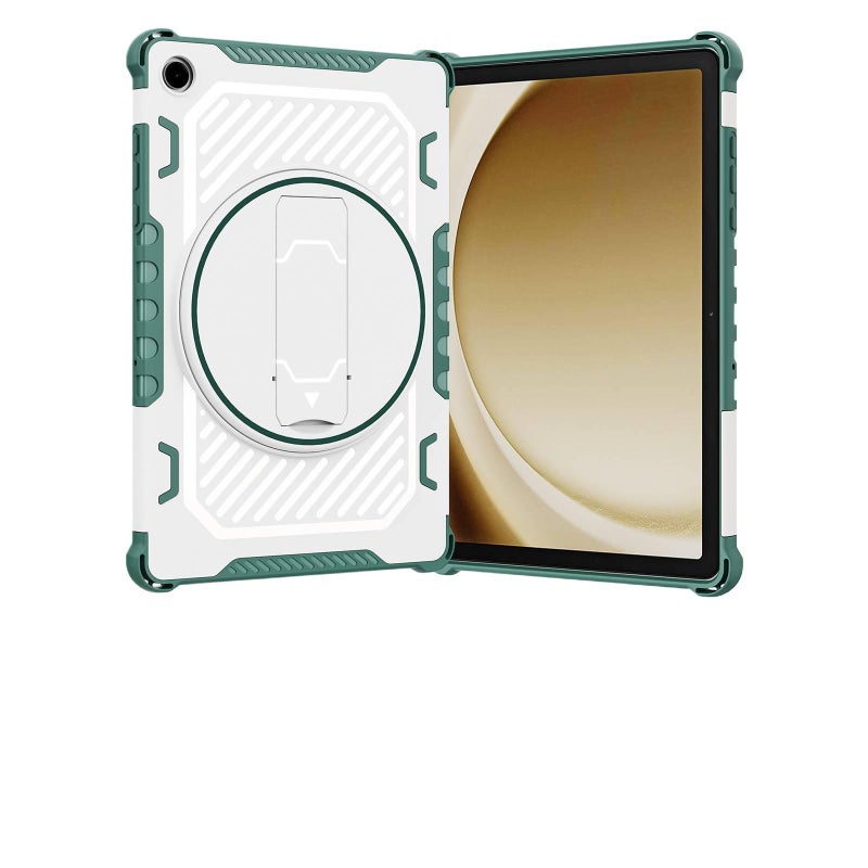 حافظة سامسونج تاب دوارة متوافقة مع Samsung Galaxy Tab A11 Plus باللون أخضر مع غطاء حماية ووظيفة حامل وحمل يومي للتابلت بوظيفة حامل Samsung Tab Rotating - NADI - Image 1