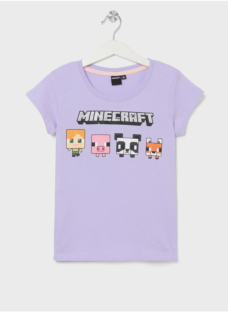 ماين كرافت MINECRAFT Girls Printed T-shirt