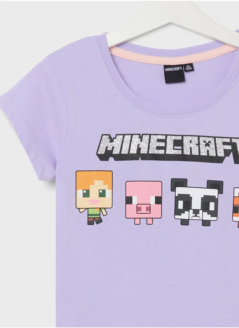 ماين كرافت MINECRAFT Girls Printed T-shirt