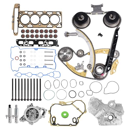SUSUCAR Timing Chain Kit w/Head Gasket, Water Pump, Oil Pump, Sprocket Tensioner for GMC Terrain Chevy Equinox Malibu Buick Regal Verano 2.2 2.4L Ecotec 9-4201S 9-4201SX - Image 1